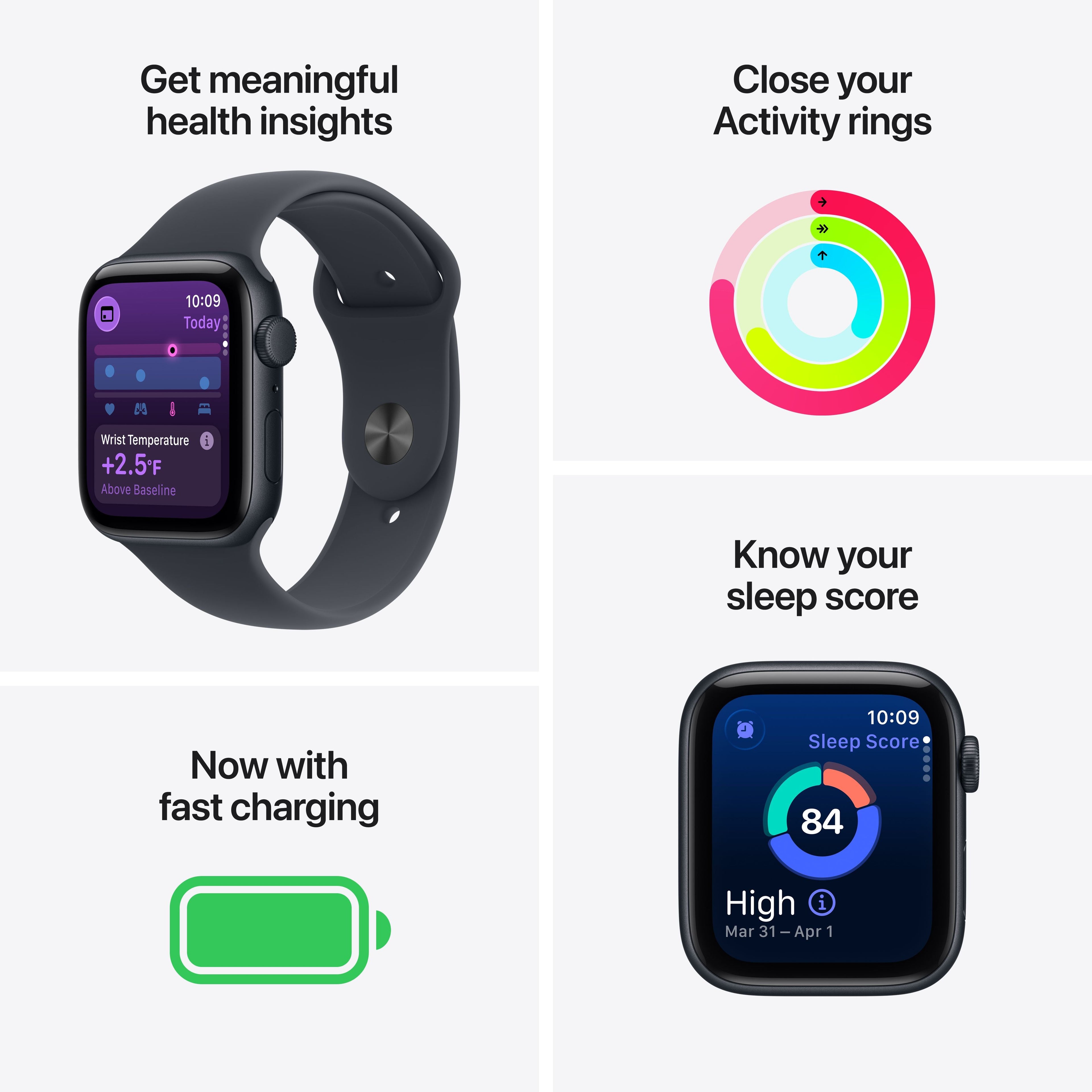 Apple Watch SE 3 | Minuit | Bracelet Sport Minuit