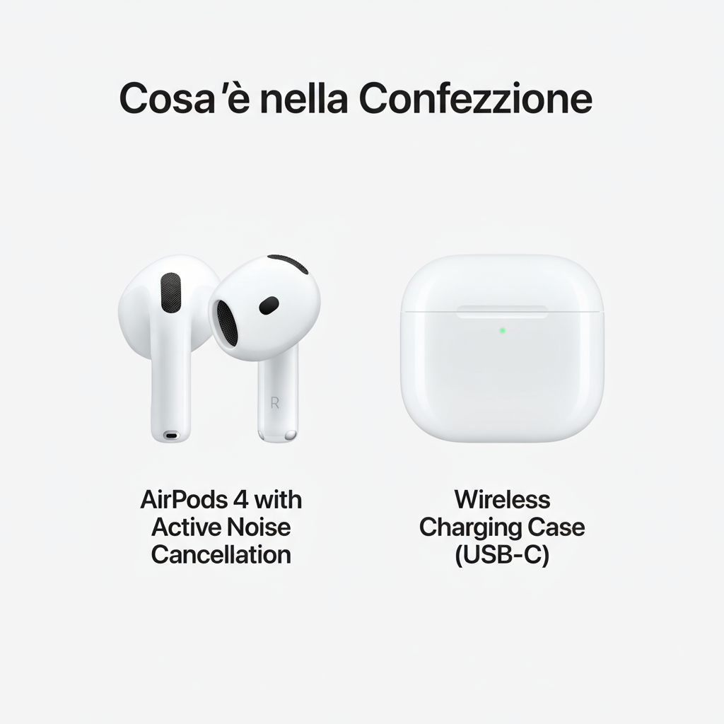 Contenu de la boîte AirPods 4 en italien