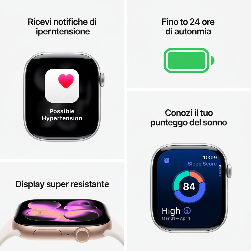 Fonctionnalités Apple Watch en italien