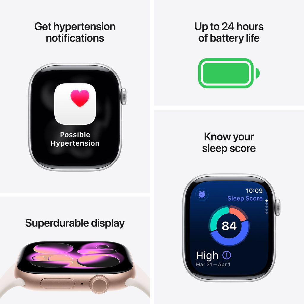 Apple Watch Series 11 - Aluminium | Jaune Fluo | Bracelet Sport Jaune Fluo